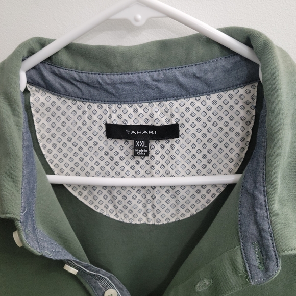 Men's Tahari Polo Green Pocket Cotton XX-LARGE Collared - Picture 2 of 4